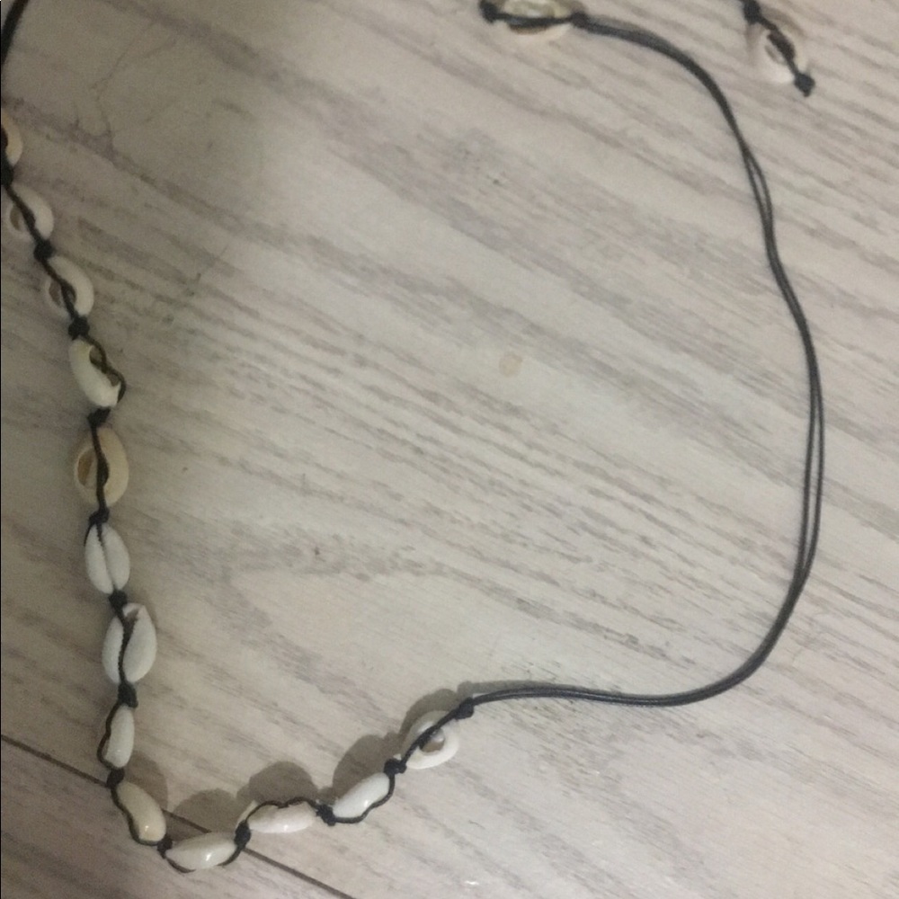 A black and white shell necklace